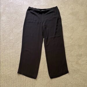 Eileen Fisher | 100% Silk Wide Leg Pants in Black | Size Small Petite